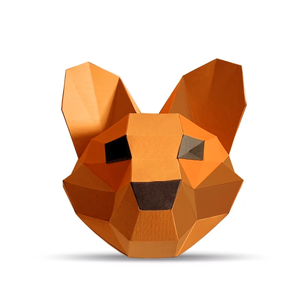 Sklopljen šablon aguarine glave u dve nijasne narandžaste boje.