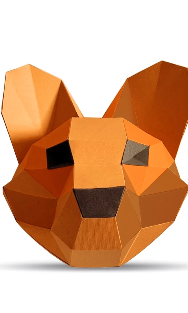 Sklopljen šablon aguarine glave u dve nijasne narandžaste boje.