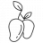 Linijska ikonica na kojoj se nalazi mango.