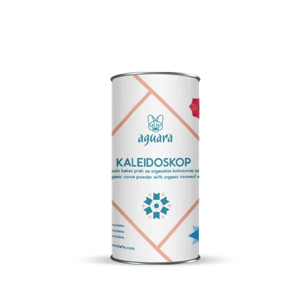 Aguara organski sirovi kakao prah sa organskim kokosovim šećerom „Kaleidoskop“ – jednostavan za pripremu toplog kakao napitka kod kuće ili u kancelariji, savršen poklon iz Beograda.
