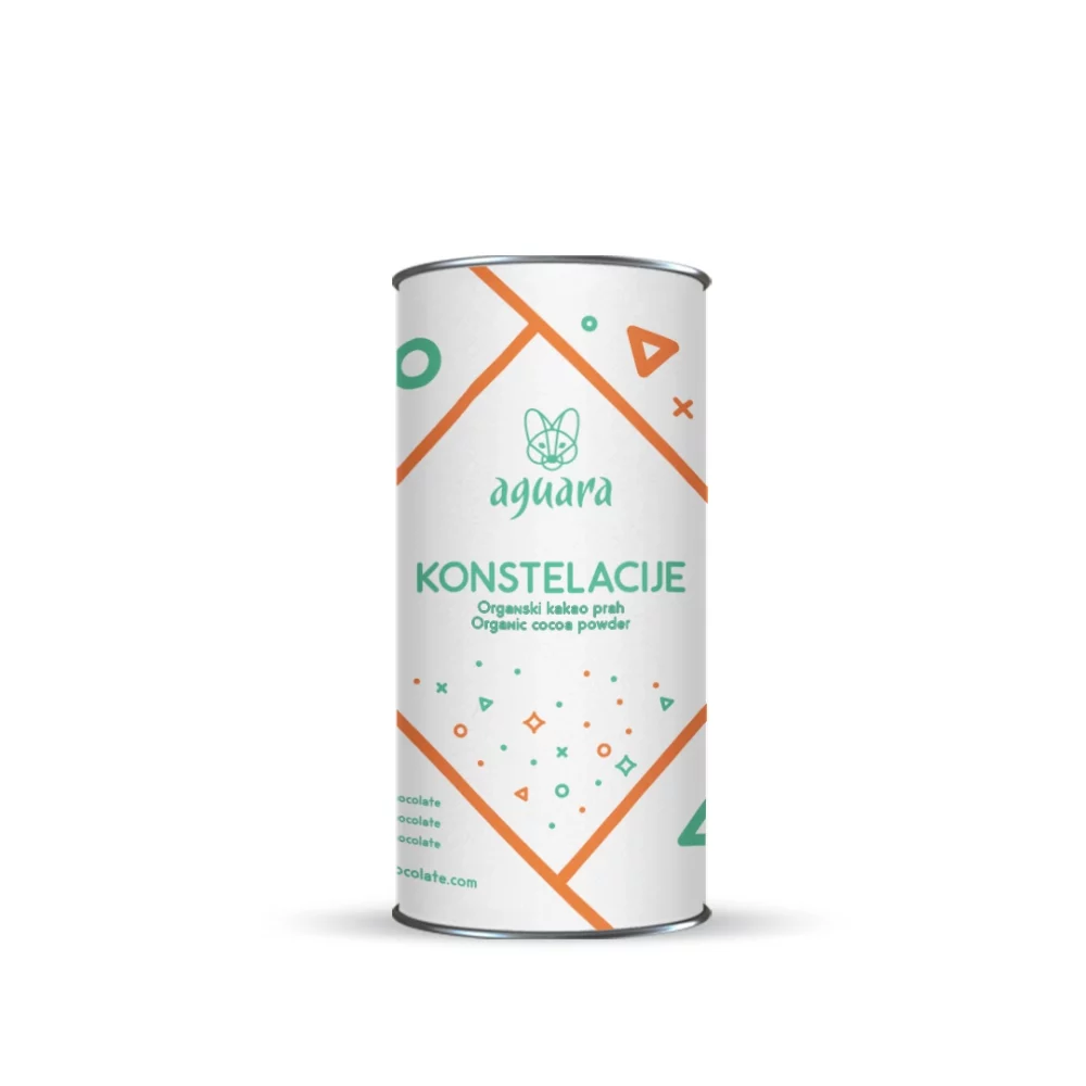 Aguara organski sirovi kakao prah „May the Cocoa Be With You“ – bez šećera, vrlo jednostavan za pripremu kod kuće, u kancelariji ili na putovanju. Savršen poklon iz Beograda, Srbije.