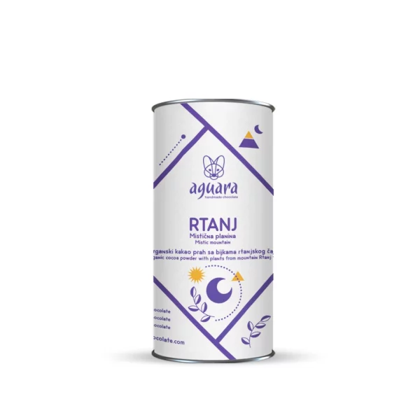 Aguara organski kakao prah “Rtanj” sa sušenim biljkama planine Rtanj, za pripremu toplog kakao napitka.