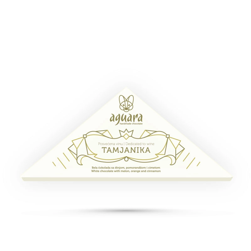 Korporativni poklon paket sa logoom, Aguara čokoladom, posvećen srpskom vinu Tamjanika – luksuzan i dizajnerski poklon sa logoom, ručno rađena čokolada sa jedinstvenim oblicima i ukusima.